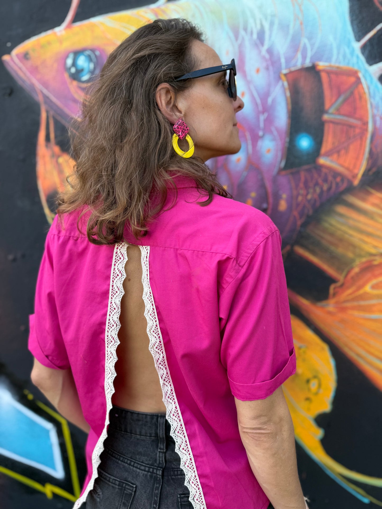 Chemisette upcyclée dos ouvert 🩷
