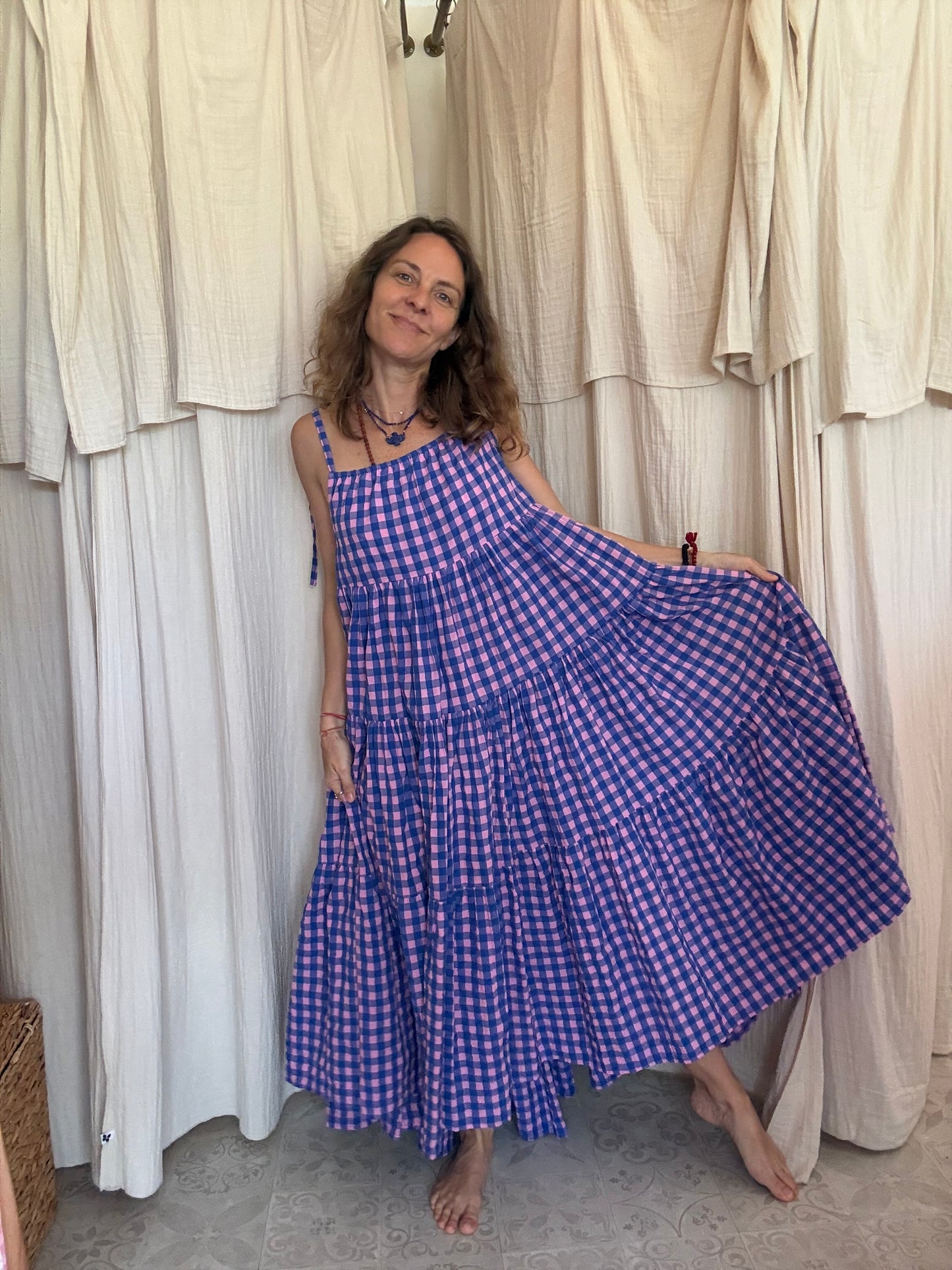 Robe Denise longue seersucker 💙🩷