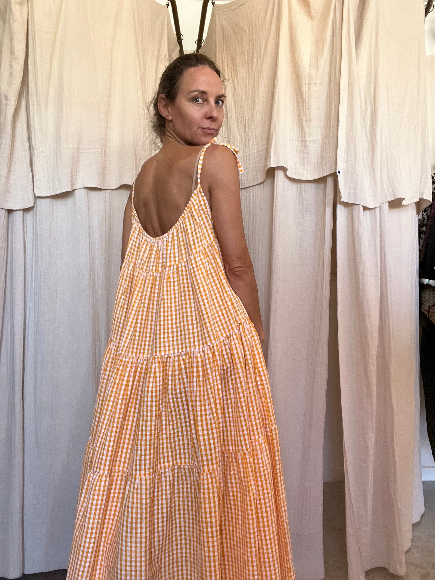 Robe Denise longue seersucker Vichy 💛