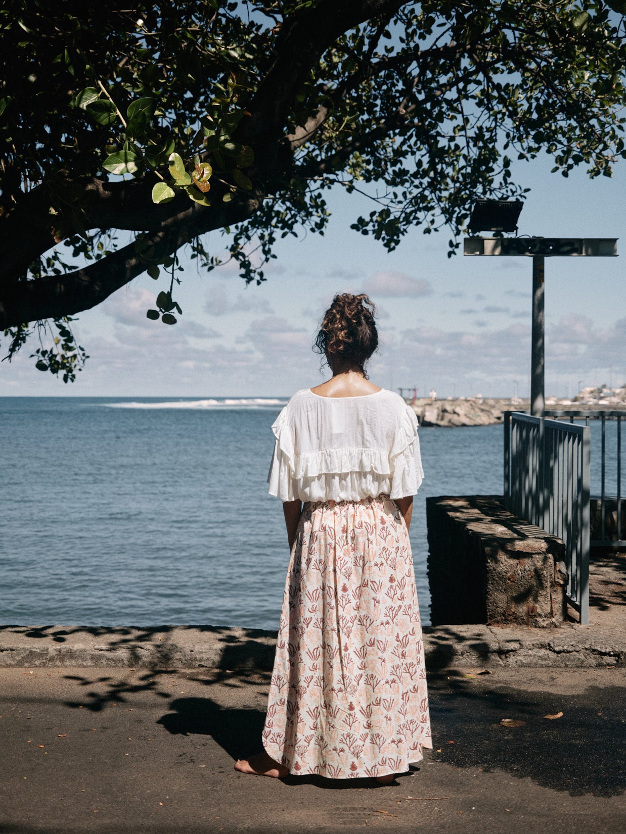 Jupe Caro Blockprint corail