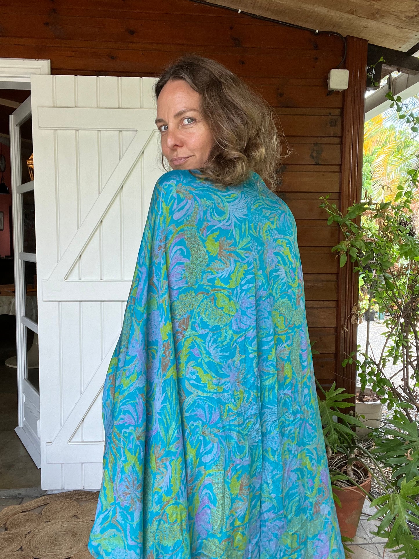 Kimono Meekha long blue and green