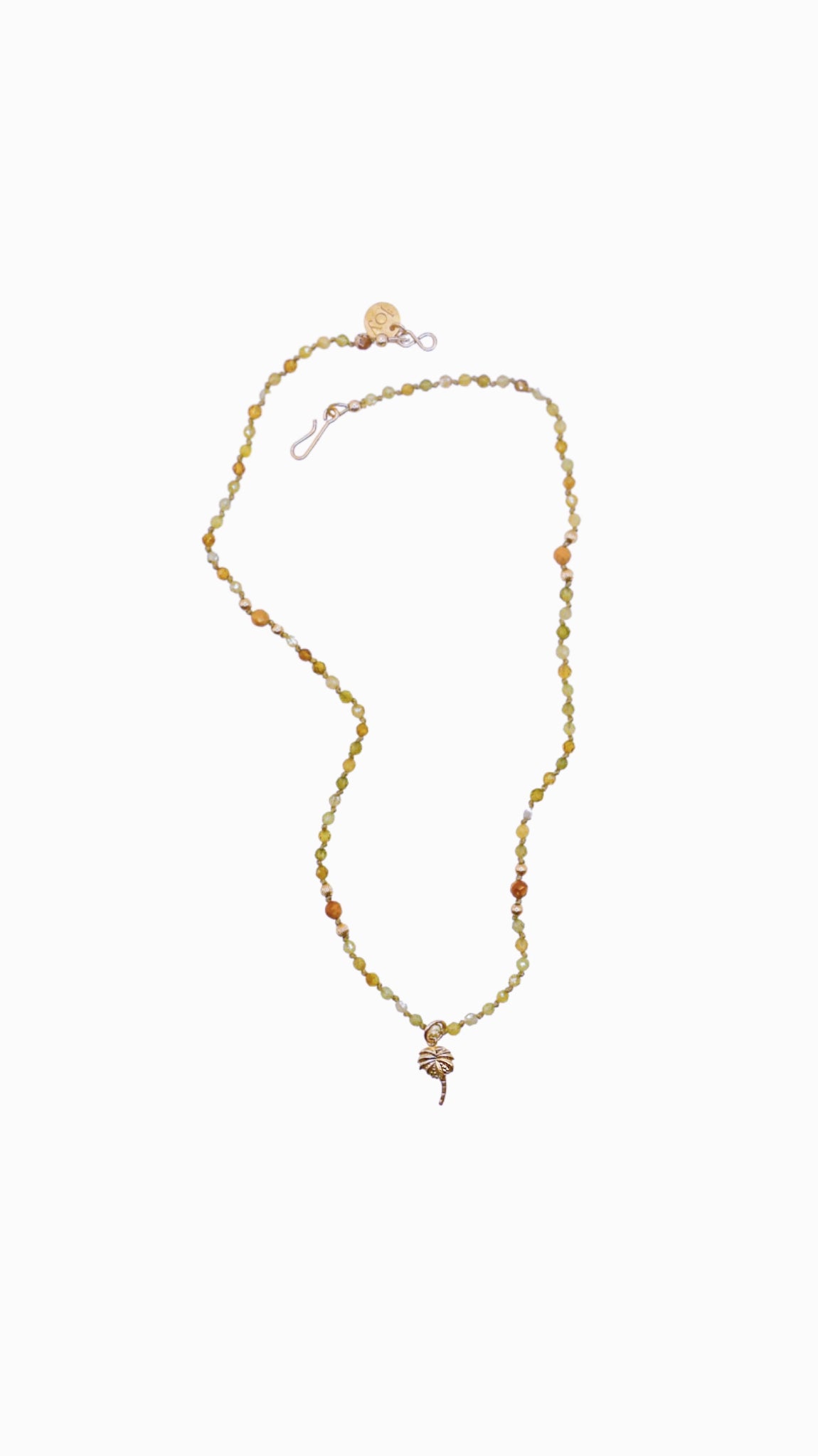 Collier gri gri grenat vert et jaspe paysage