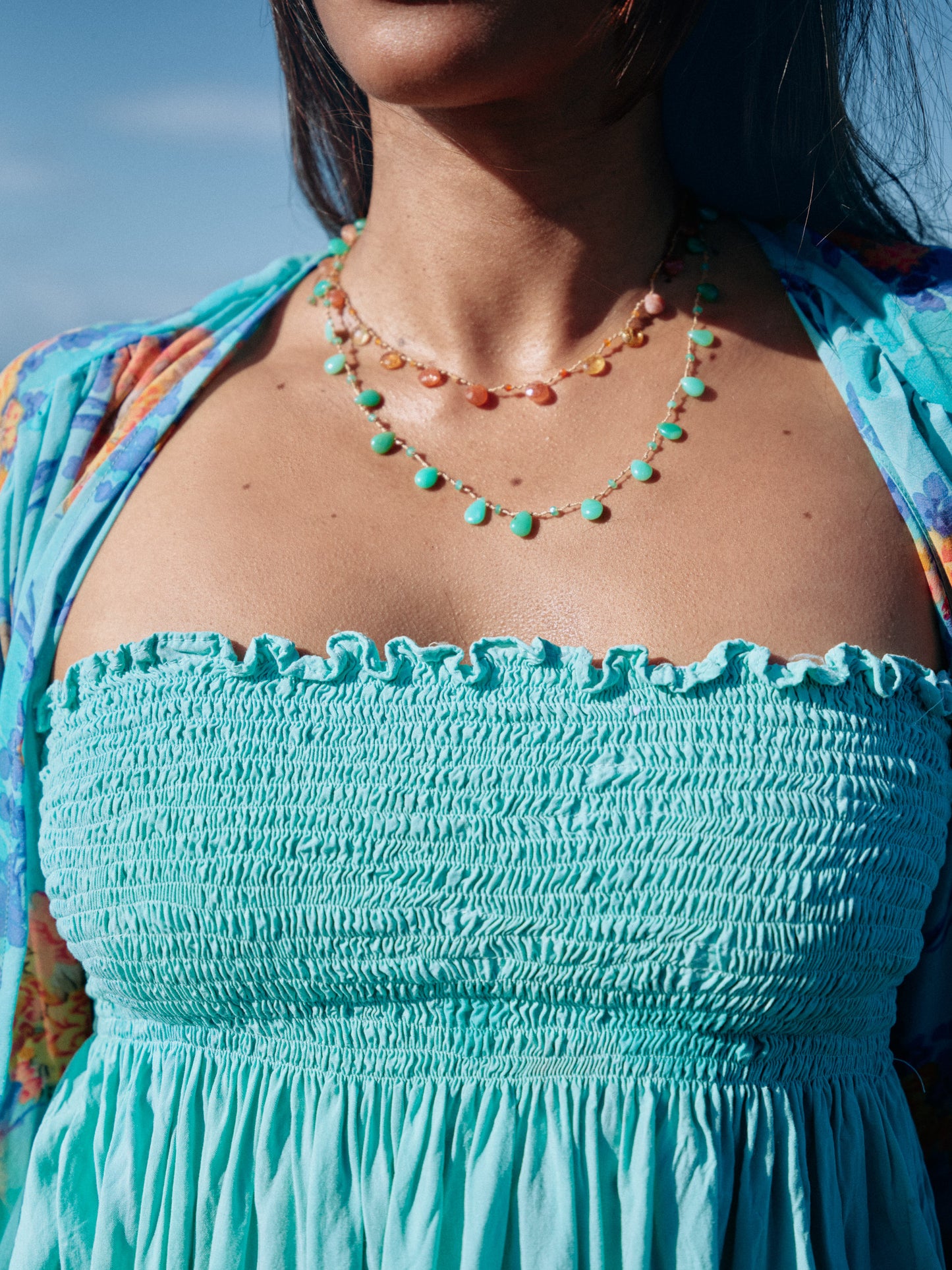 Collier Gouttes chrysoprase