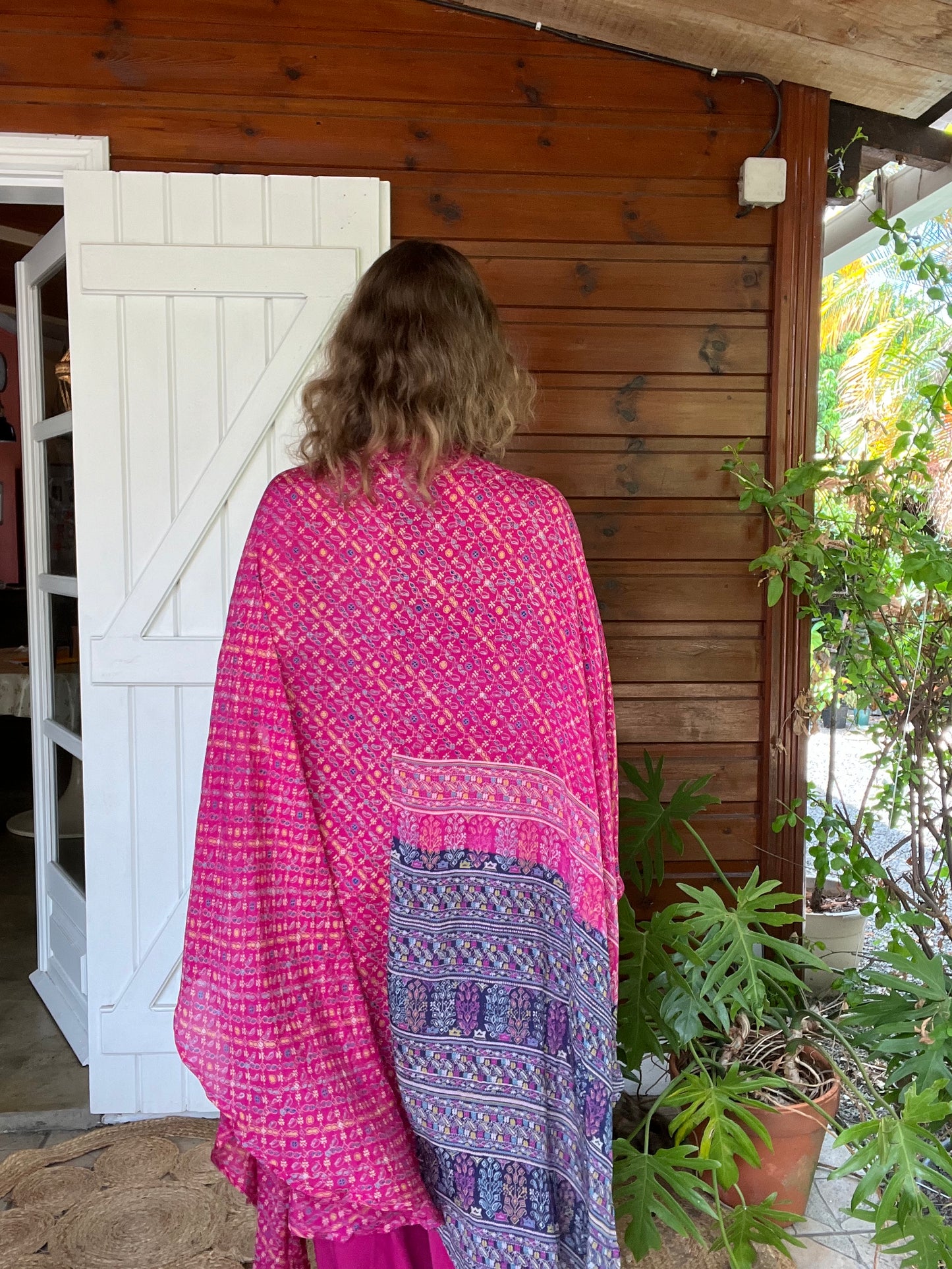 Kimono Meekha long pink and blue