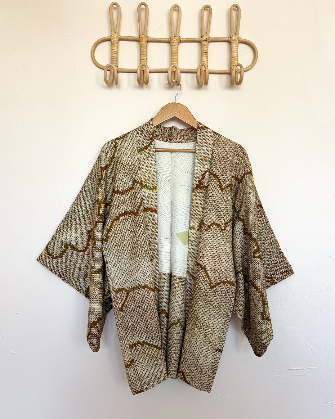 Kimono soie japonais bronze