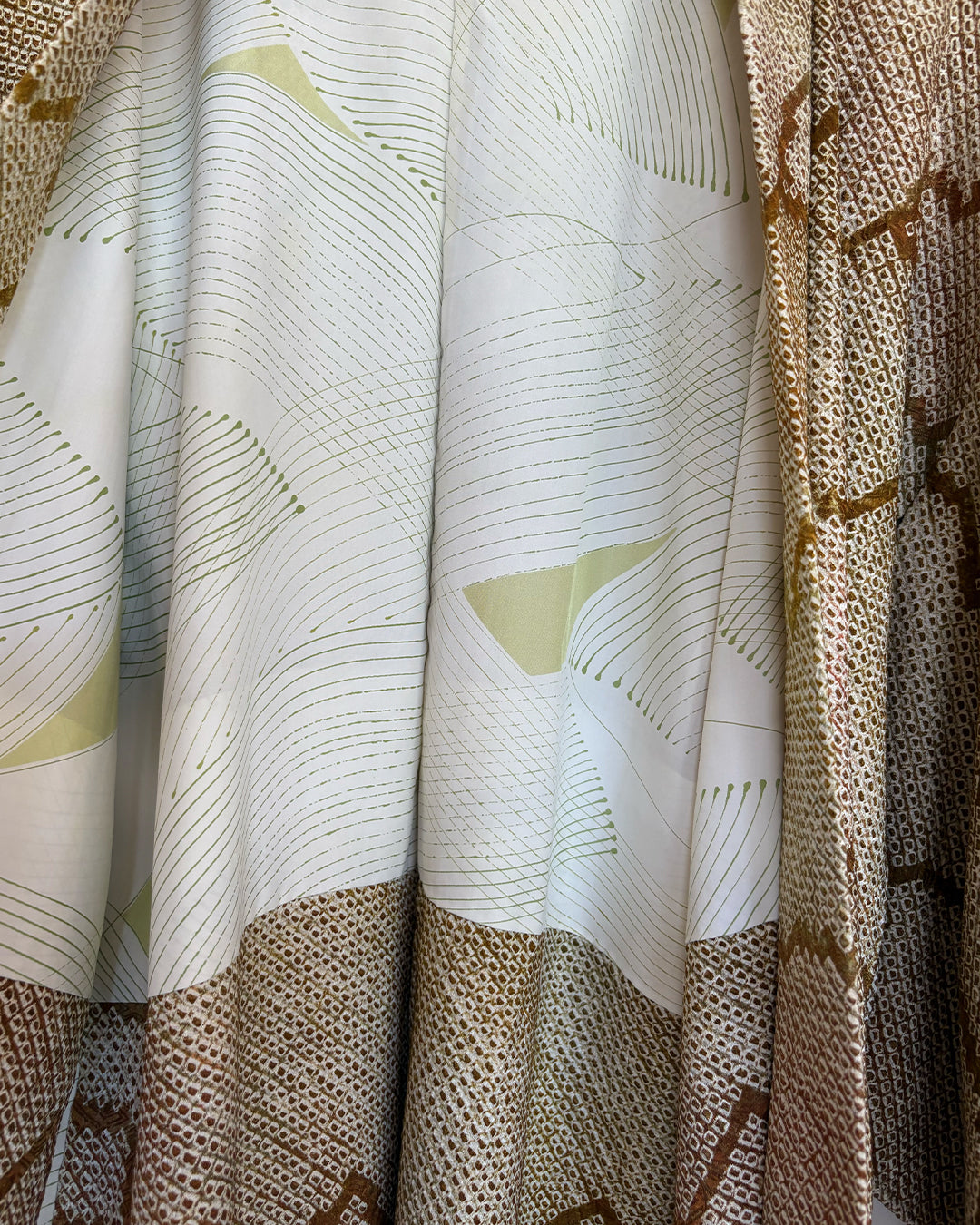Kimono soie japonais bronze