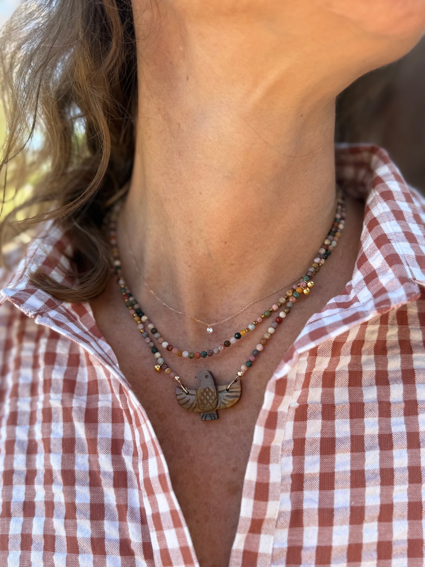 Collier Condor double œil du tigre 🐅 🤎