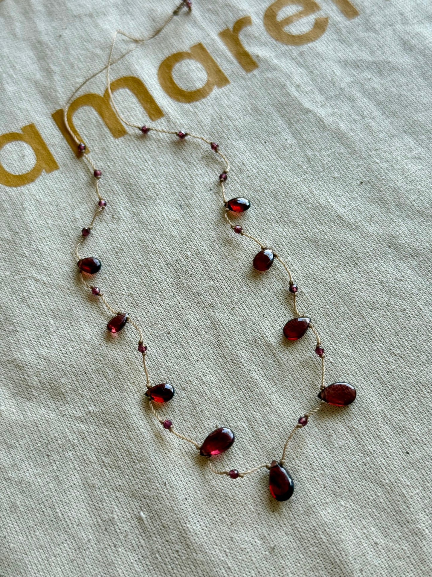 Collier gouttes grenat rouge ❣️