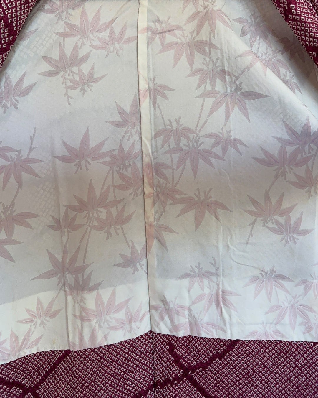 Kimono soie japonais lie de vin
