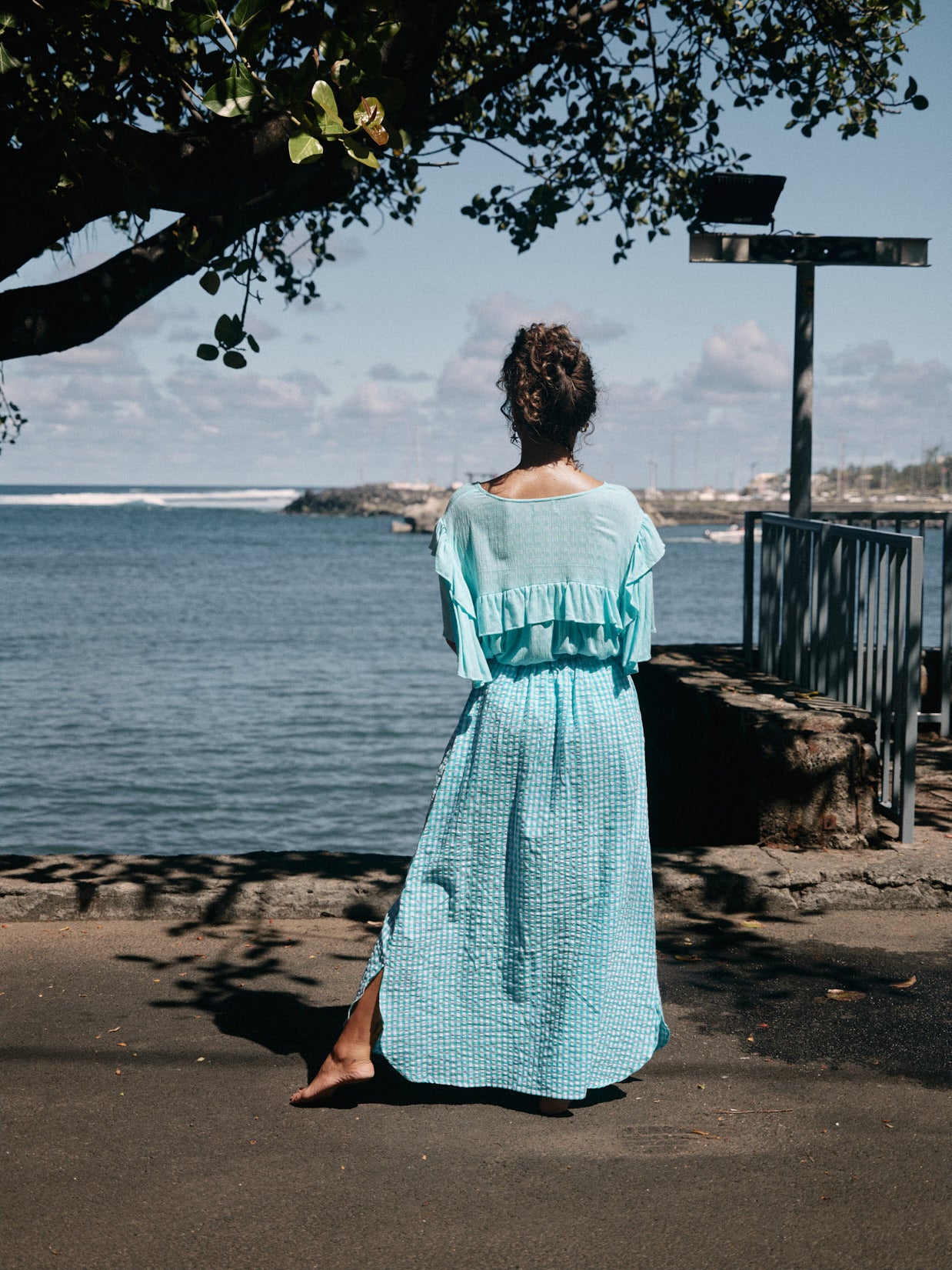 Jupe Caro vichy bleu turquoise