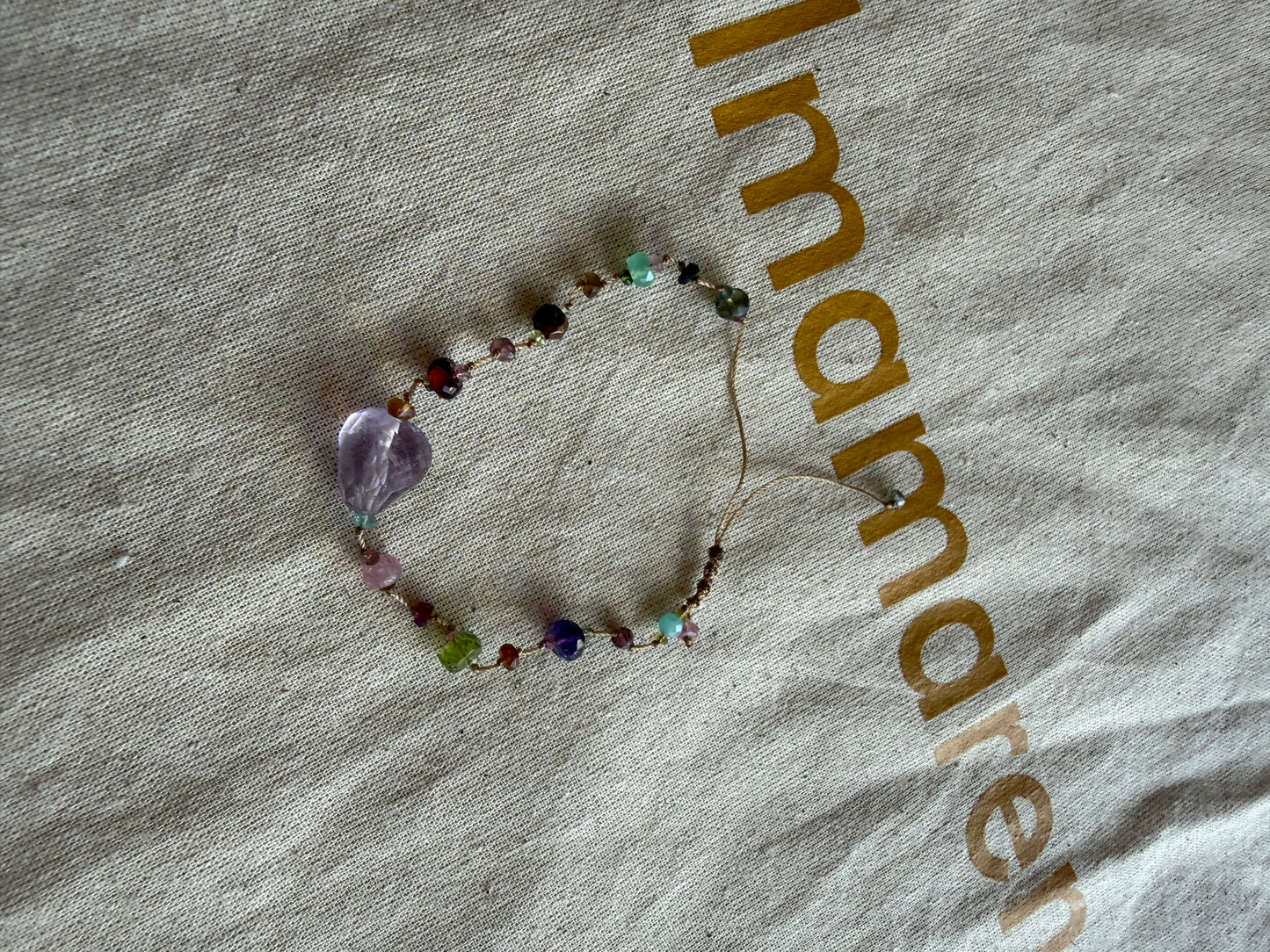 Bracelet multi-pierres base améthyste taillée