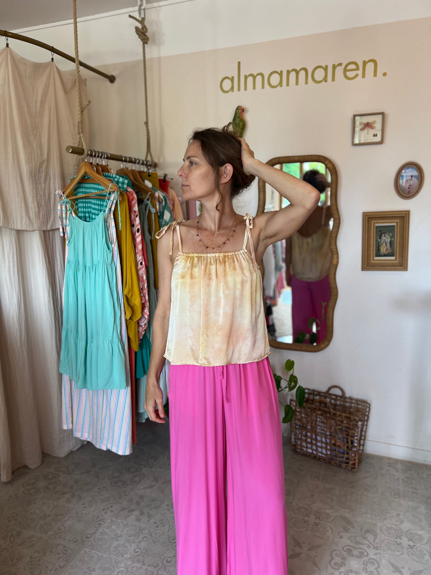 Top bohème soie 💛