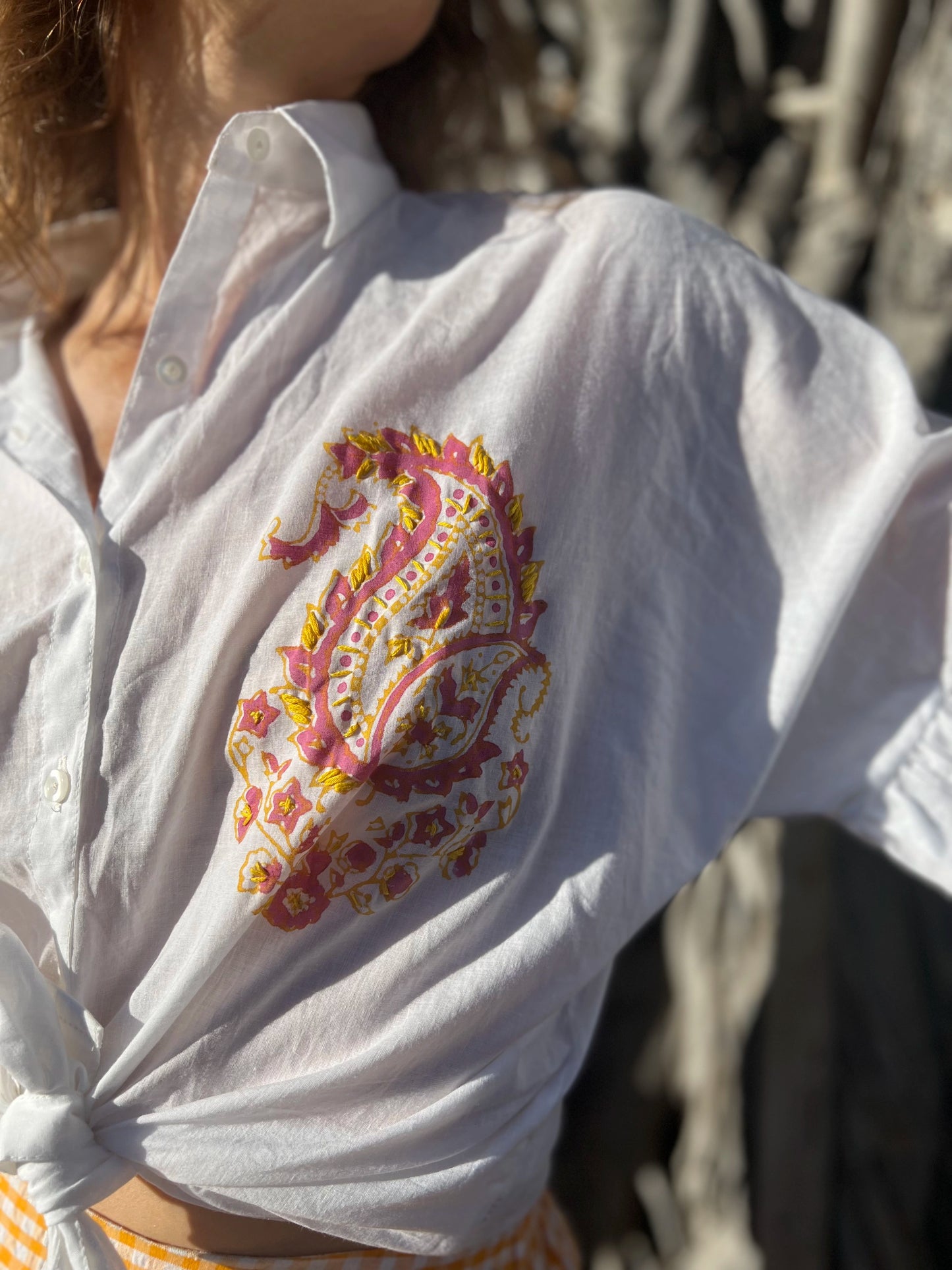 Chemise blockprint brodée numérotée 1/6