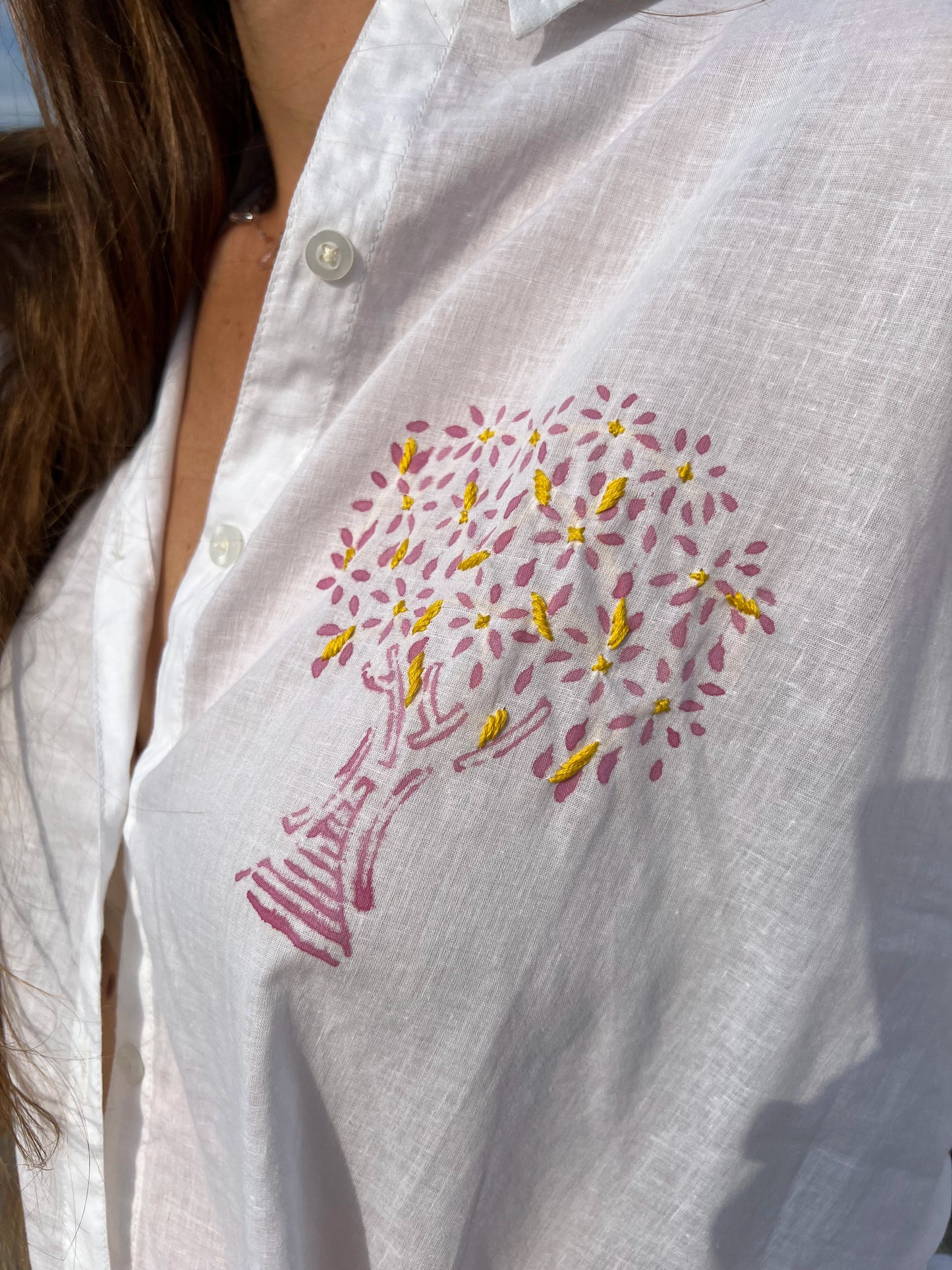 Chemise blockprint brodée numérotée 5/6