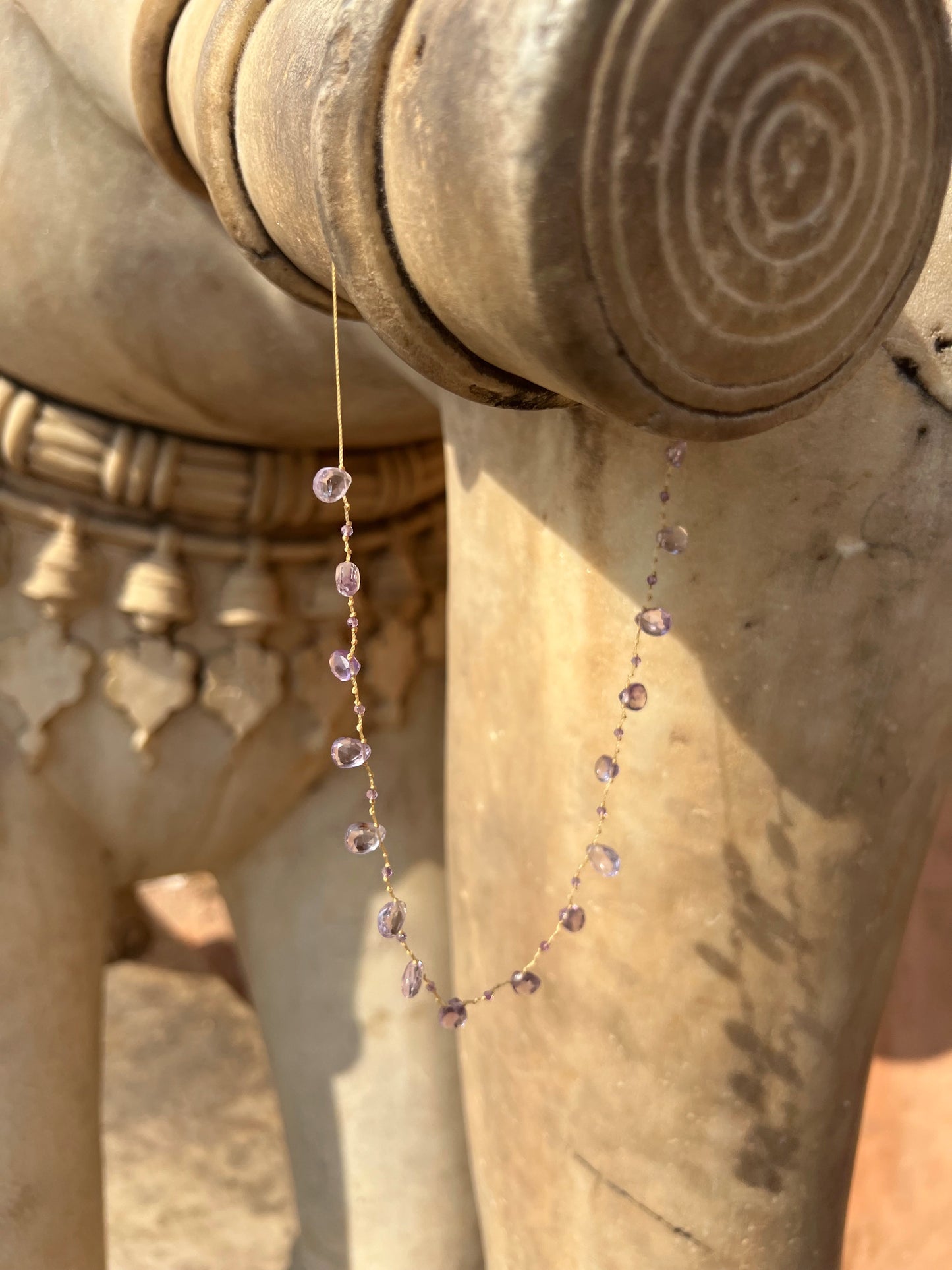 Collier gouttes améthyste