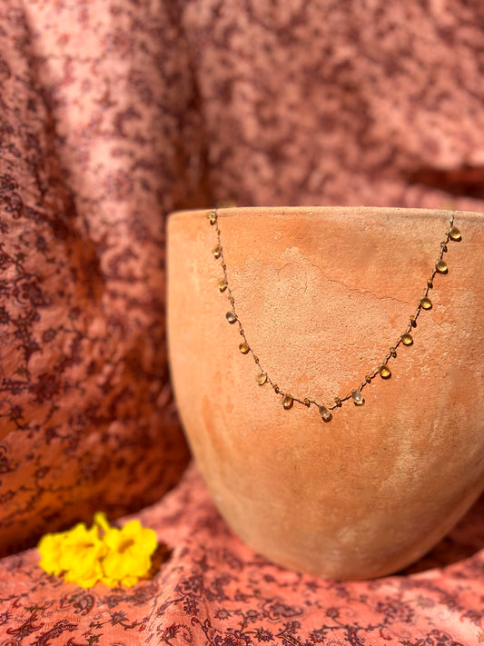 Collier gouttes citrine
