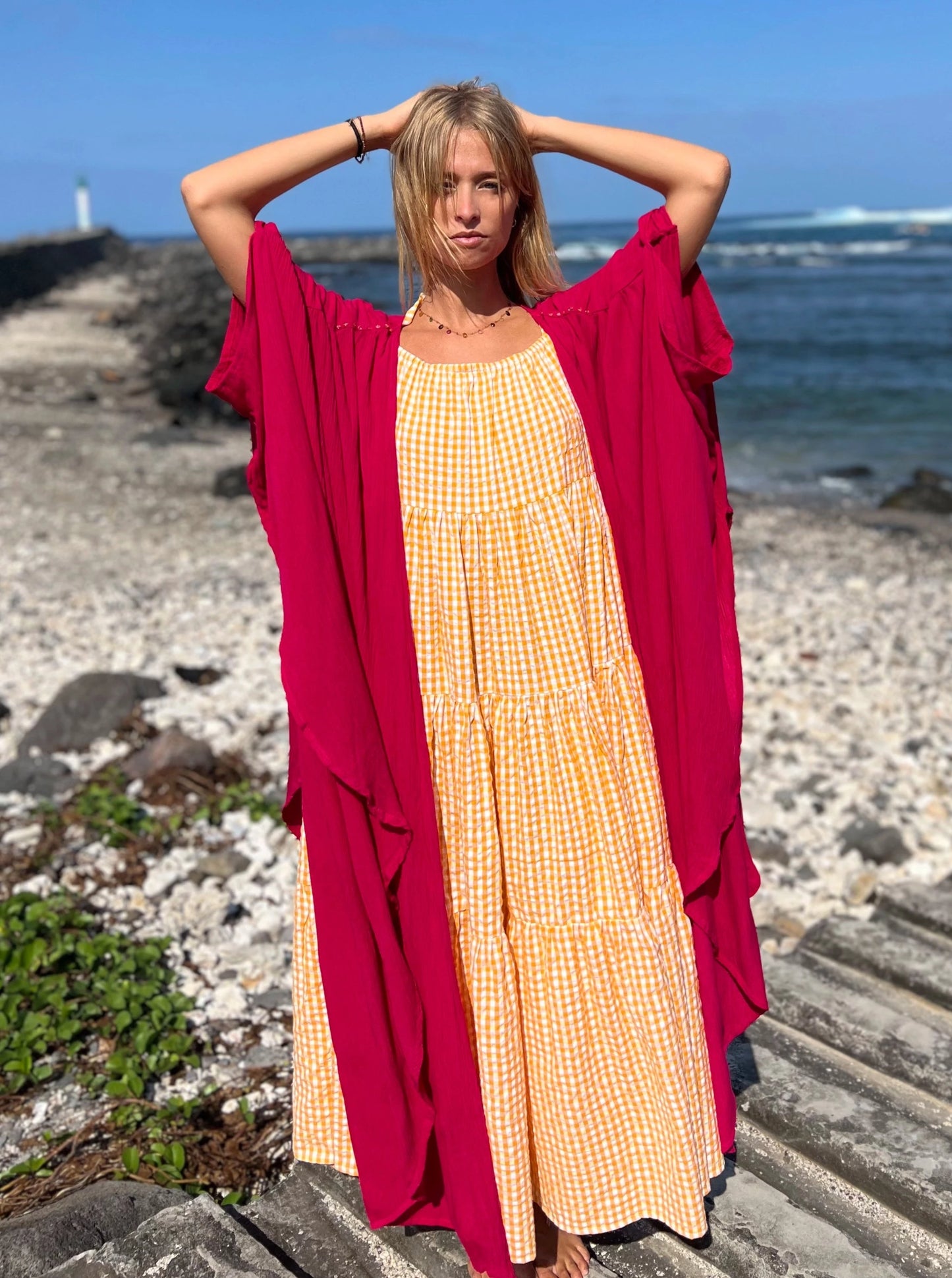 Kimono Alizée long Pitaya Citrine