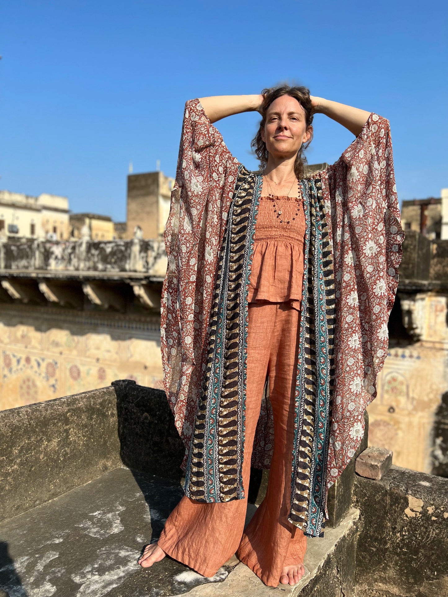 Kimono Meekha long brown