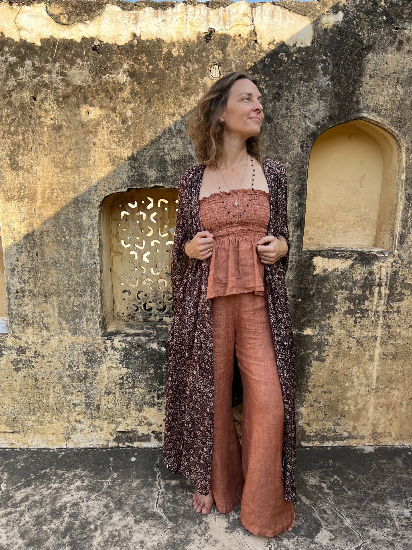 Kimono Meekha long burgundy