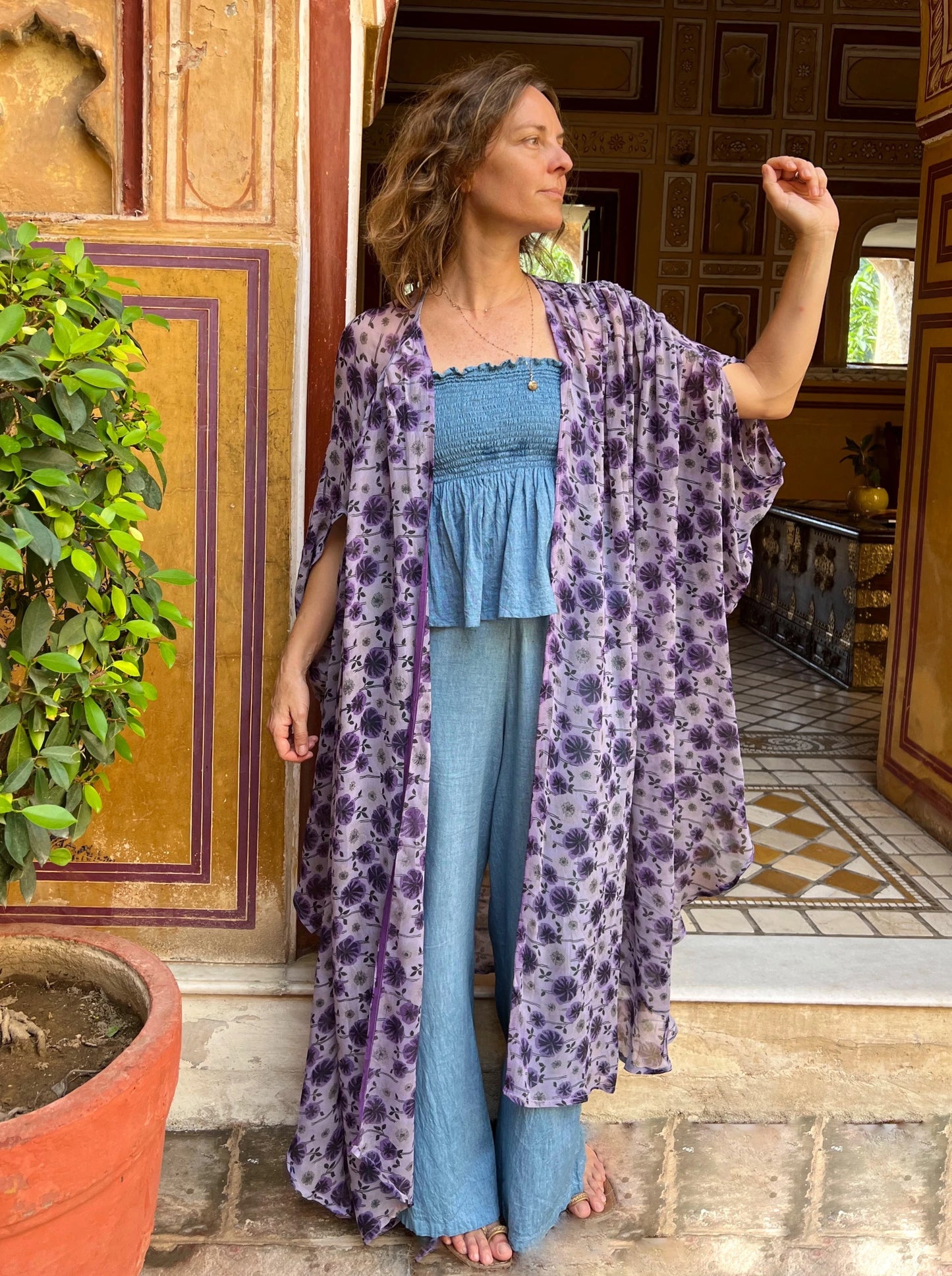 Kimono Meekha long purple