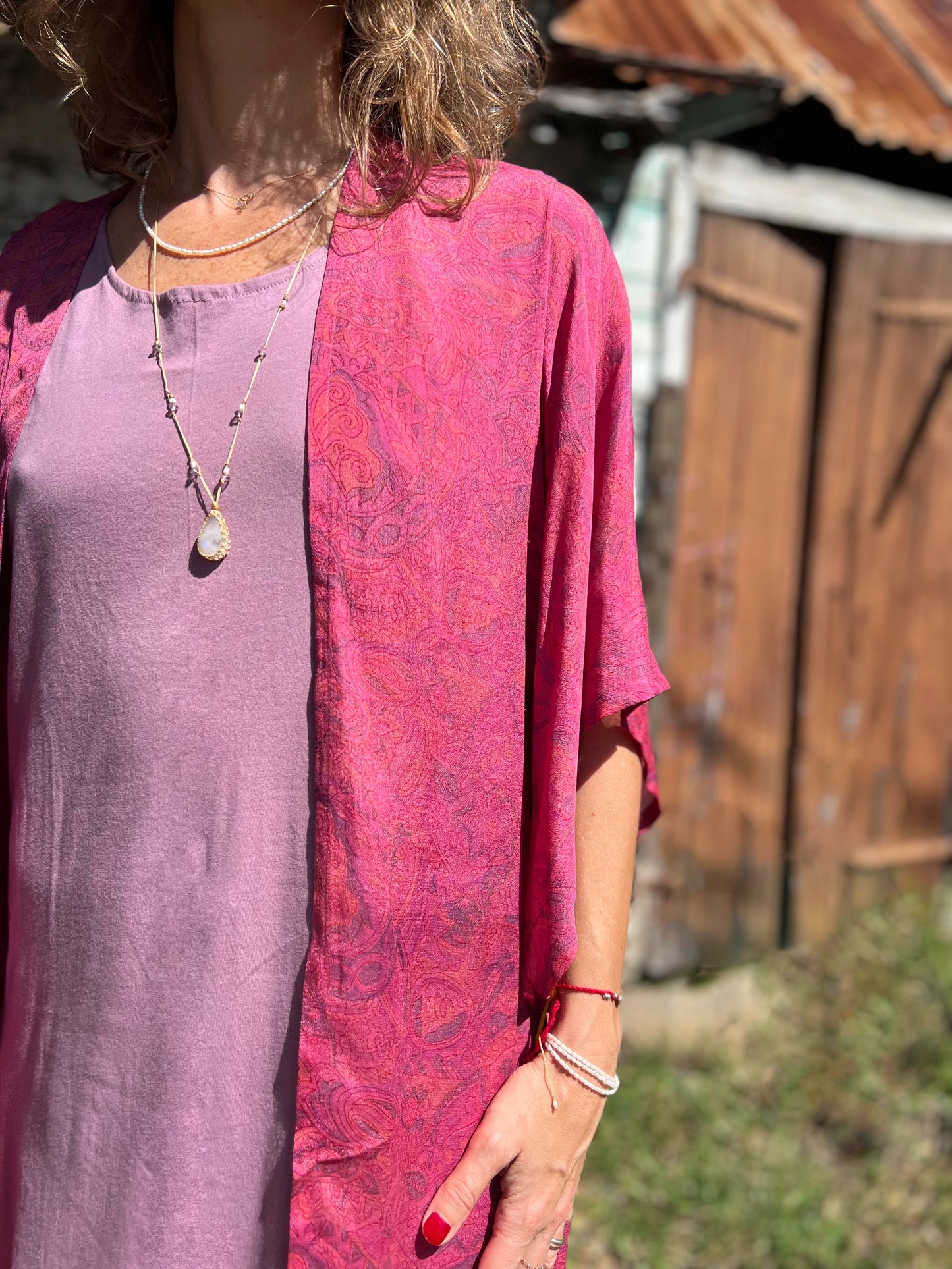 Kimono Pushkar long fuschia