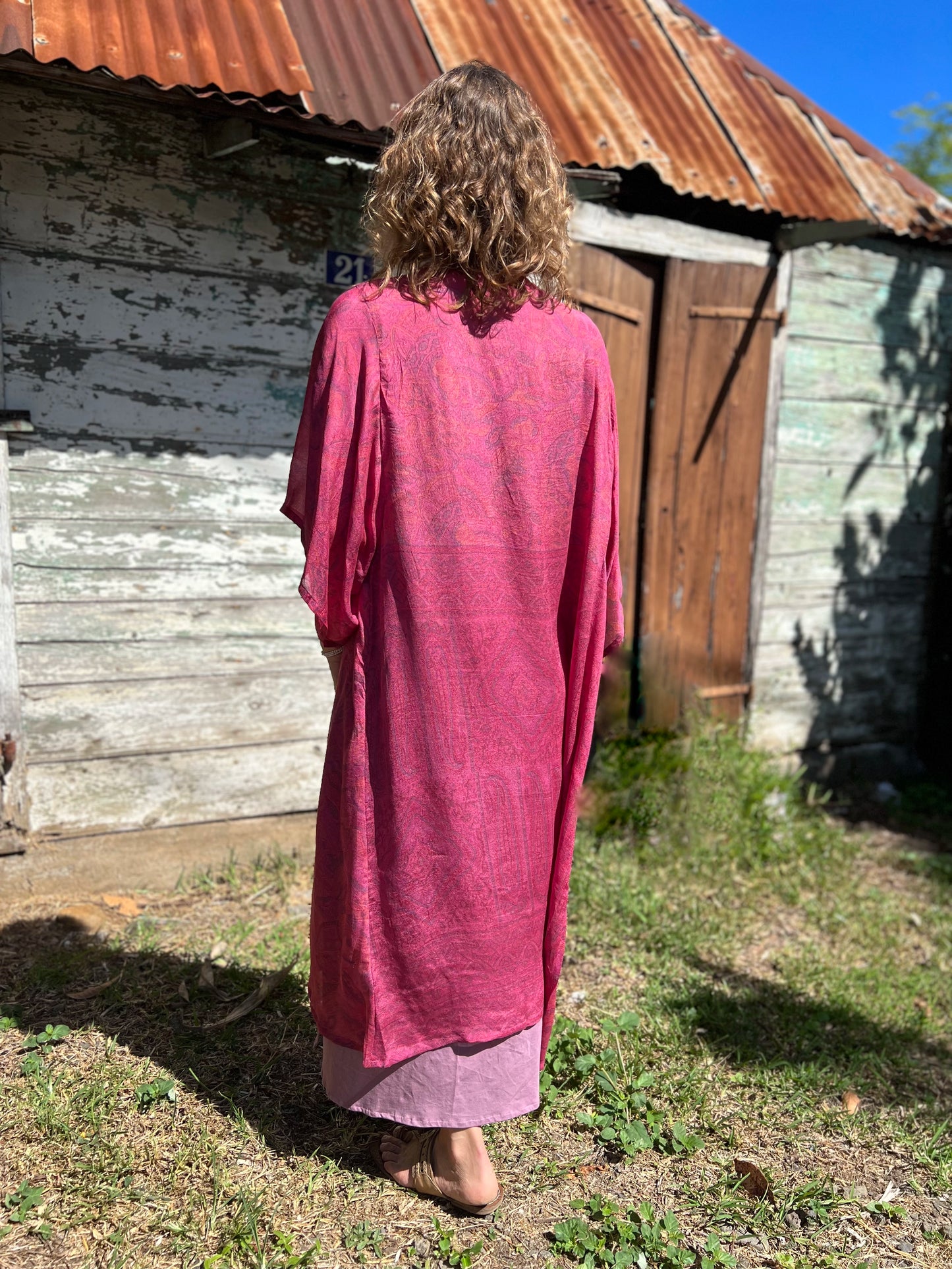 Kimono Pushkar long fuschia
