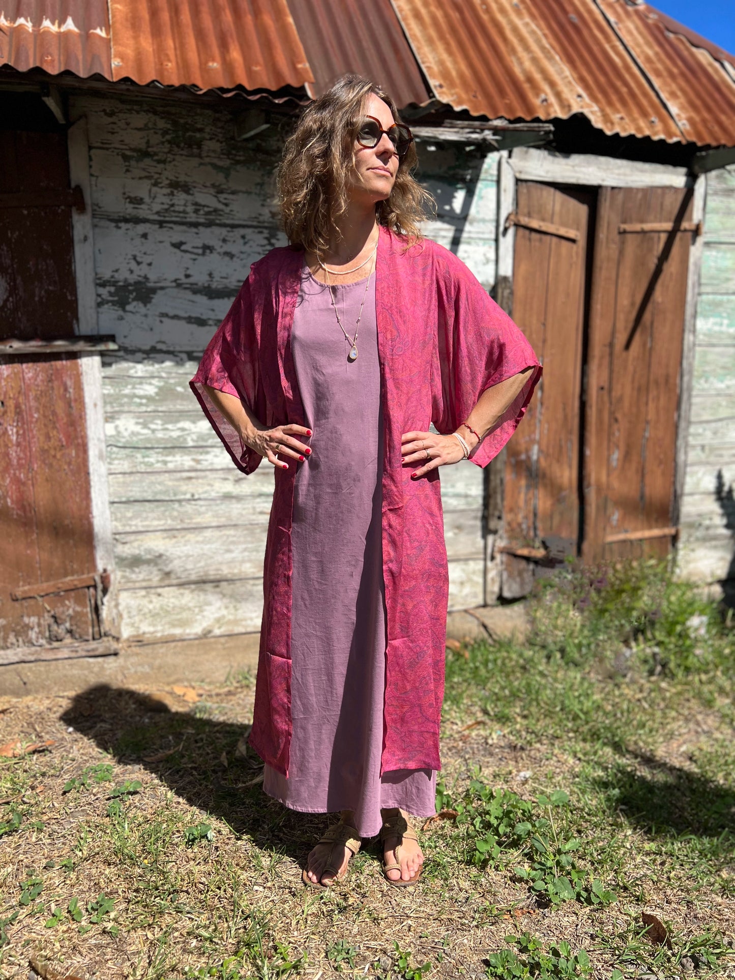 Kimono Pushkar long fuschia