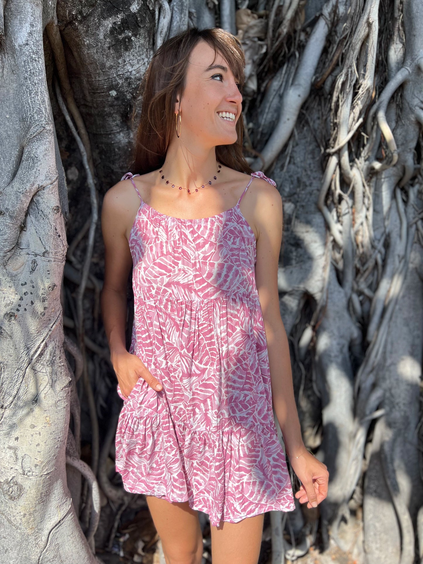 Robe Denise courte Palme Jakaranda