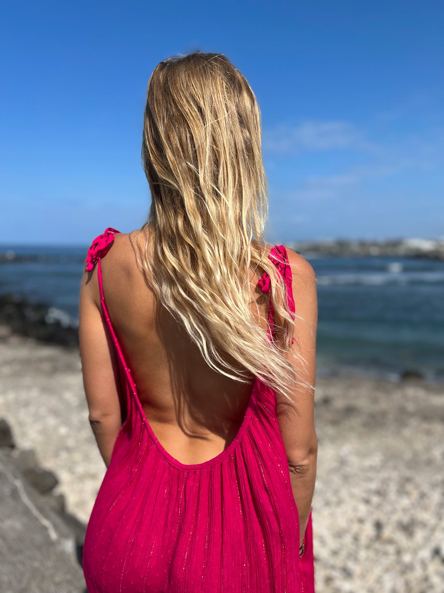 Robe Langevine longue Pitaya Lurex