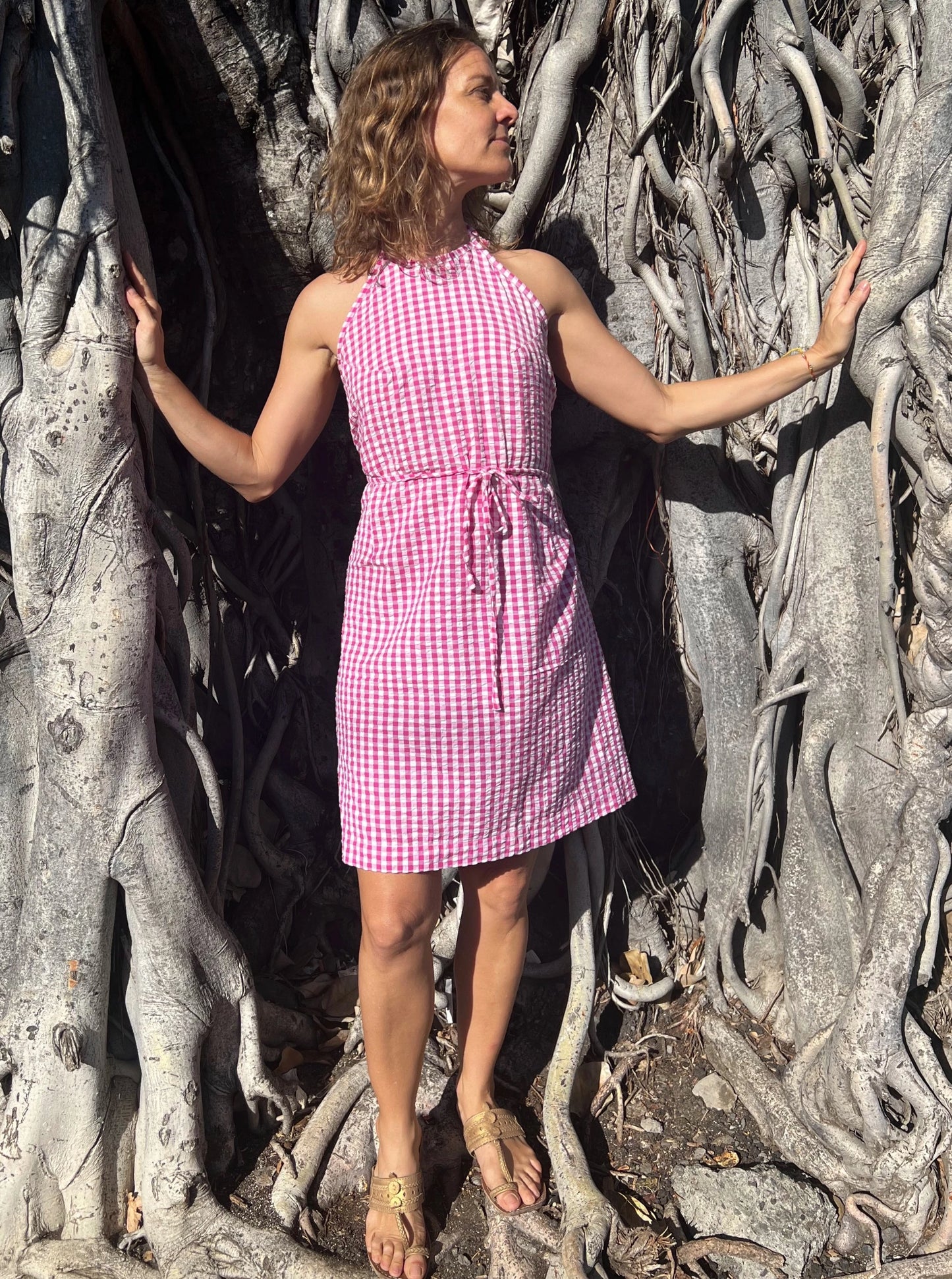 Robe Liliane courte Vichy Pitaya