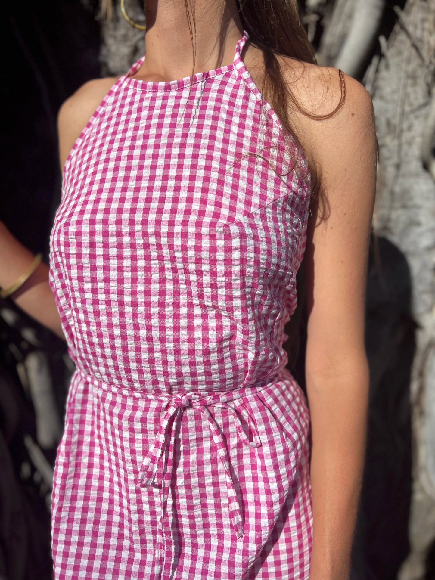 Robe Liliane longue Vichy Pitaya