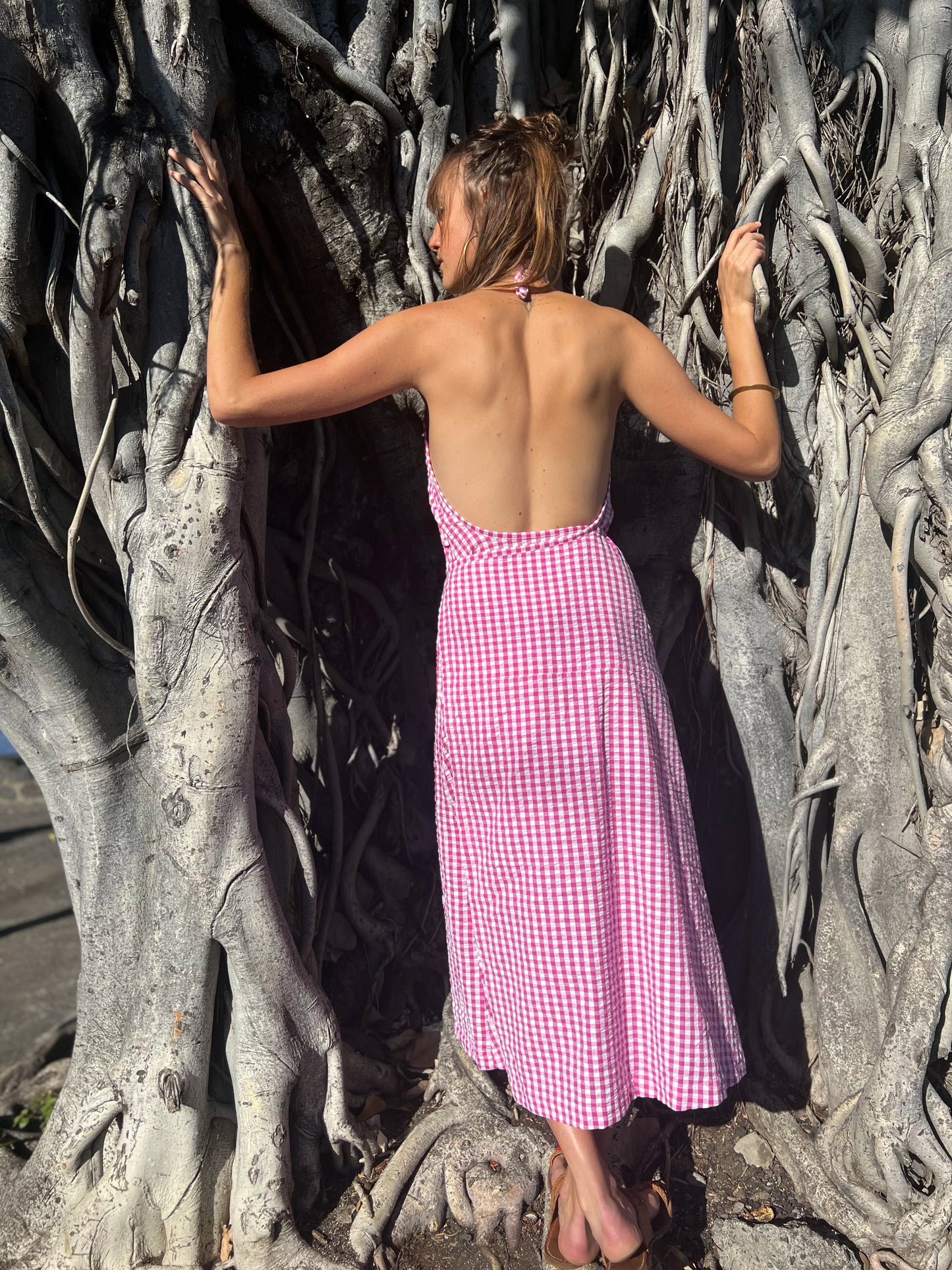 Robe Liliane longue Vichy Pitaya