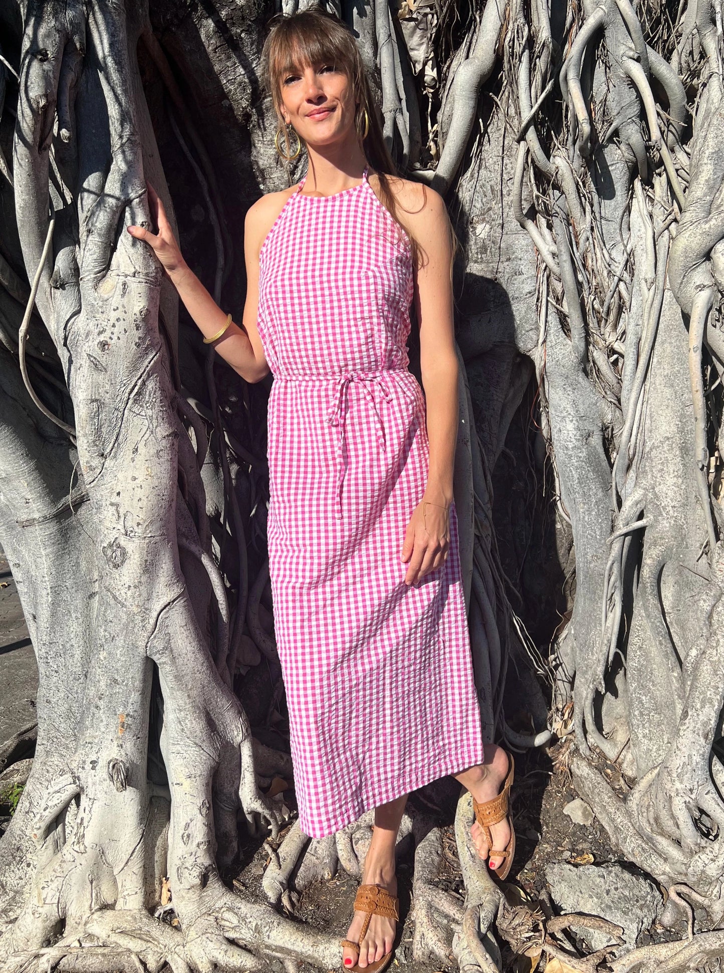 Robe Liliane longue Vichy Pitaya