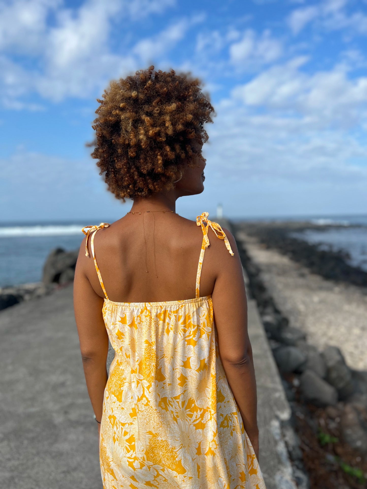 Robe Saline Mangue Glacée Florale