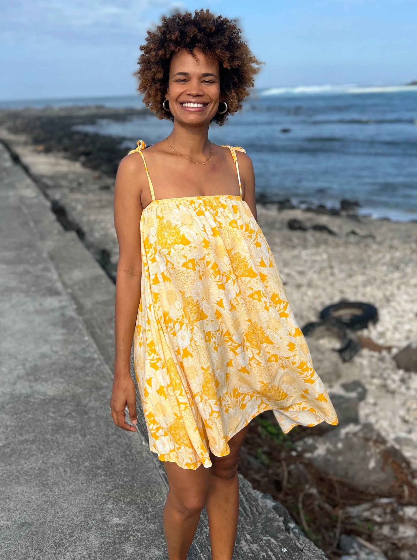 Robe Saline Mangue Glacée Florale