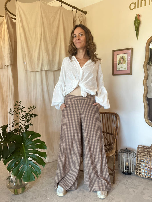Pantalon Josée seersucker 🤎