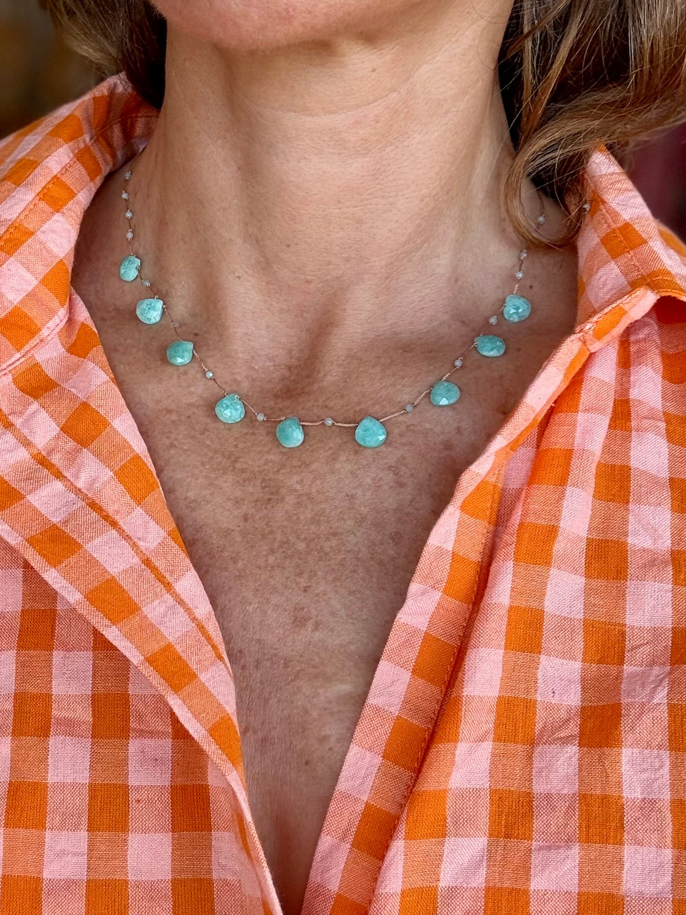 Collier gouttes amazonite