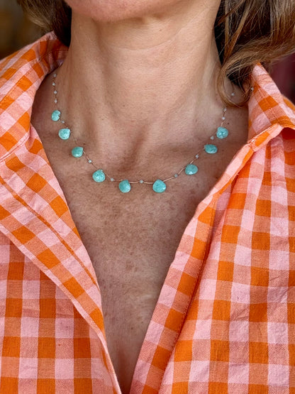 Collier gouttes amazonite