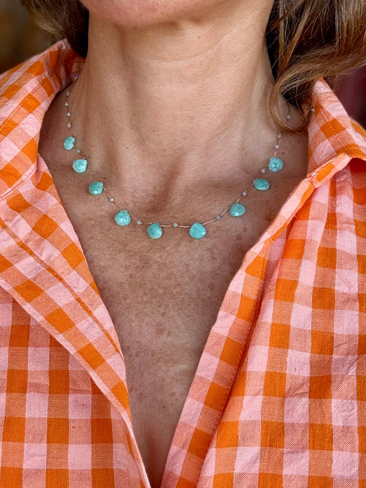 Collier gouttes amazonite