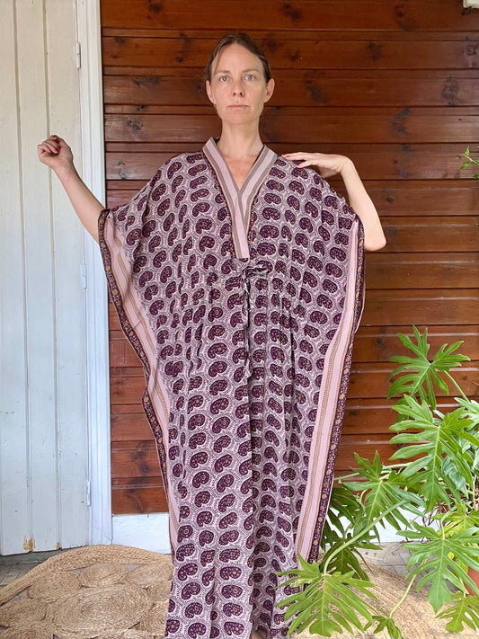 Robe caftan Azna purple paisley