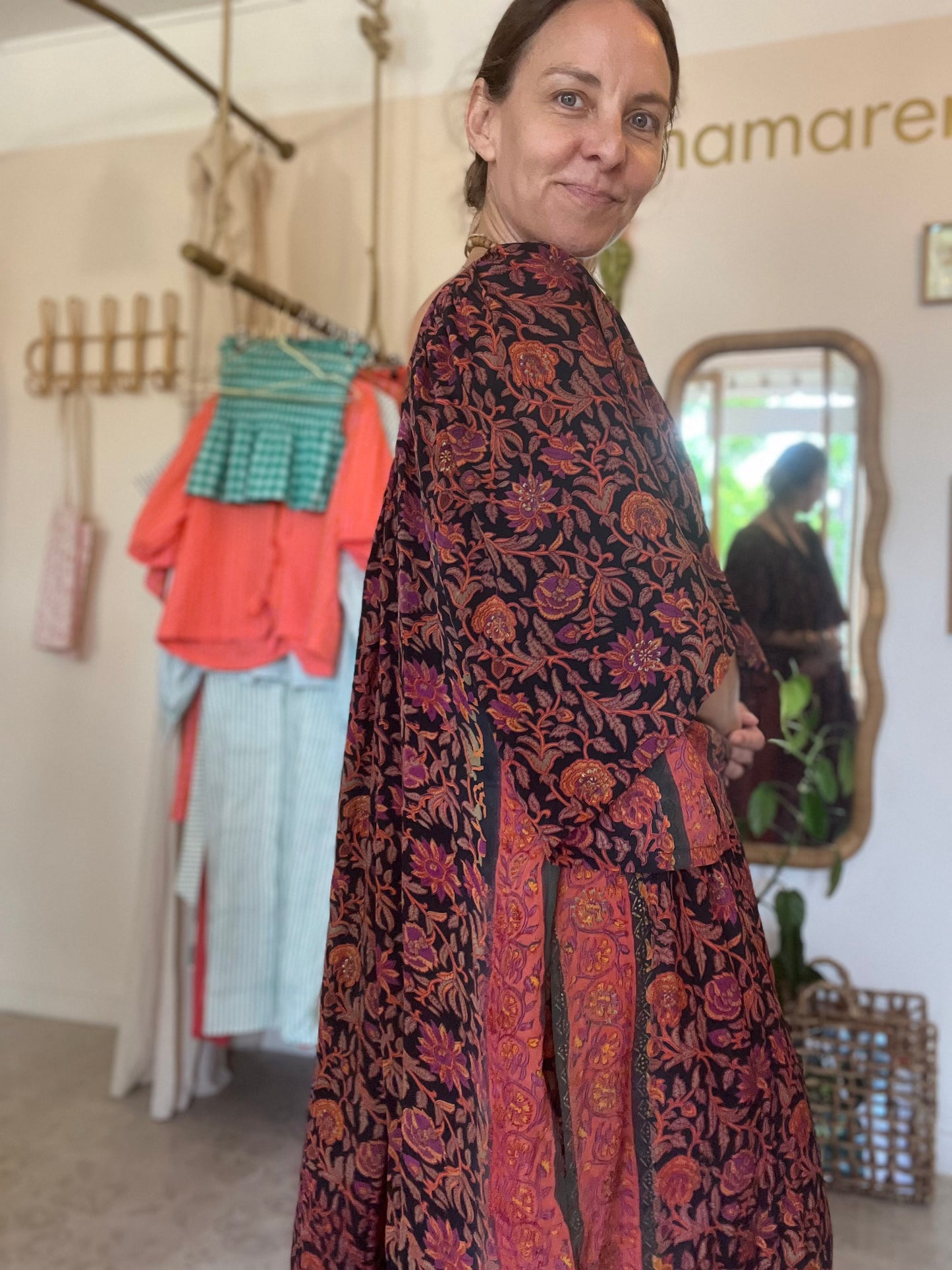 Robe Sahira 🧡🍊🖤🩷