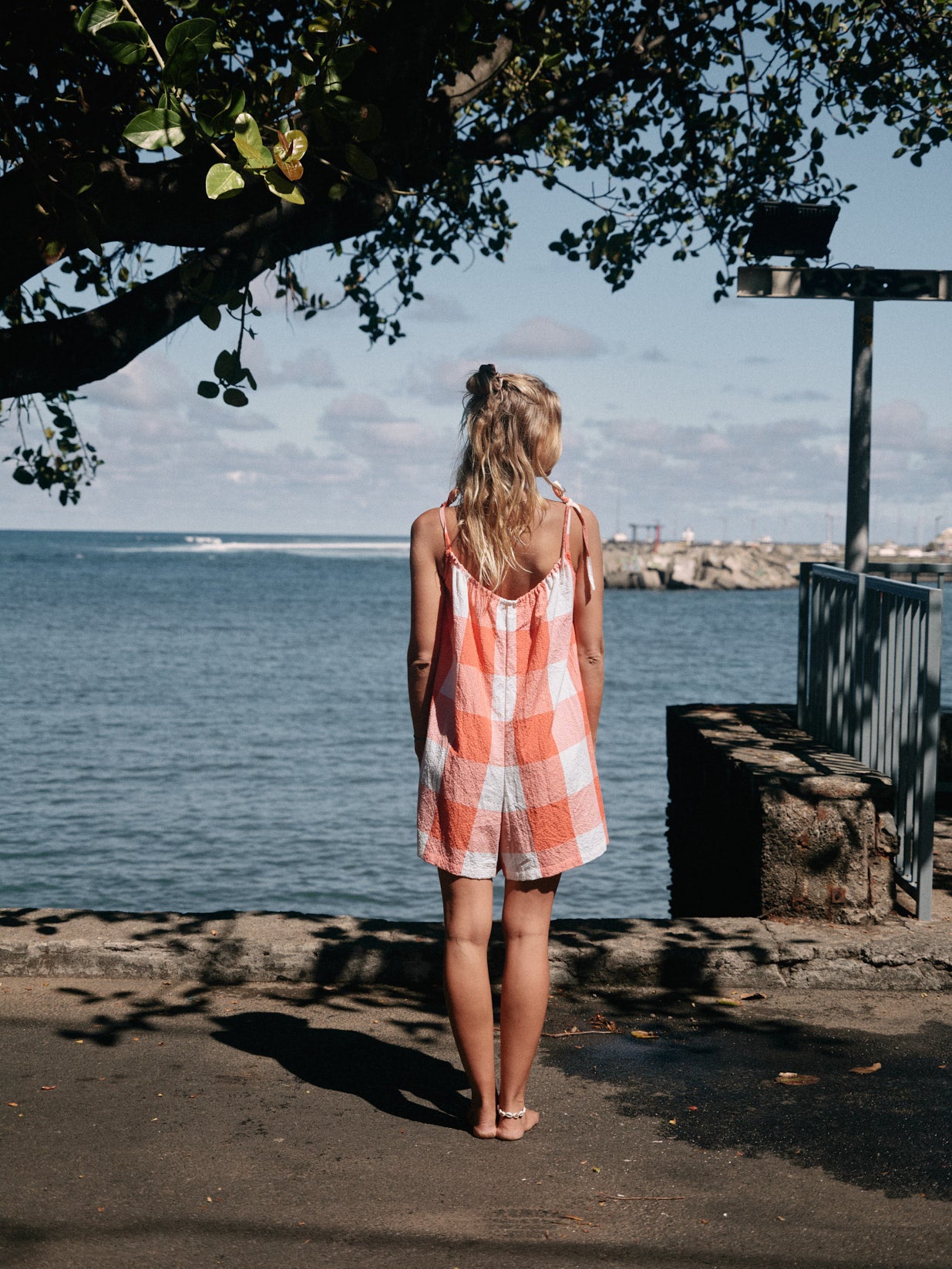 Combinaison Sabine gros vichy orange