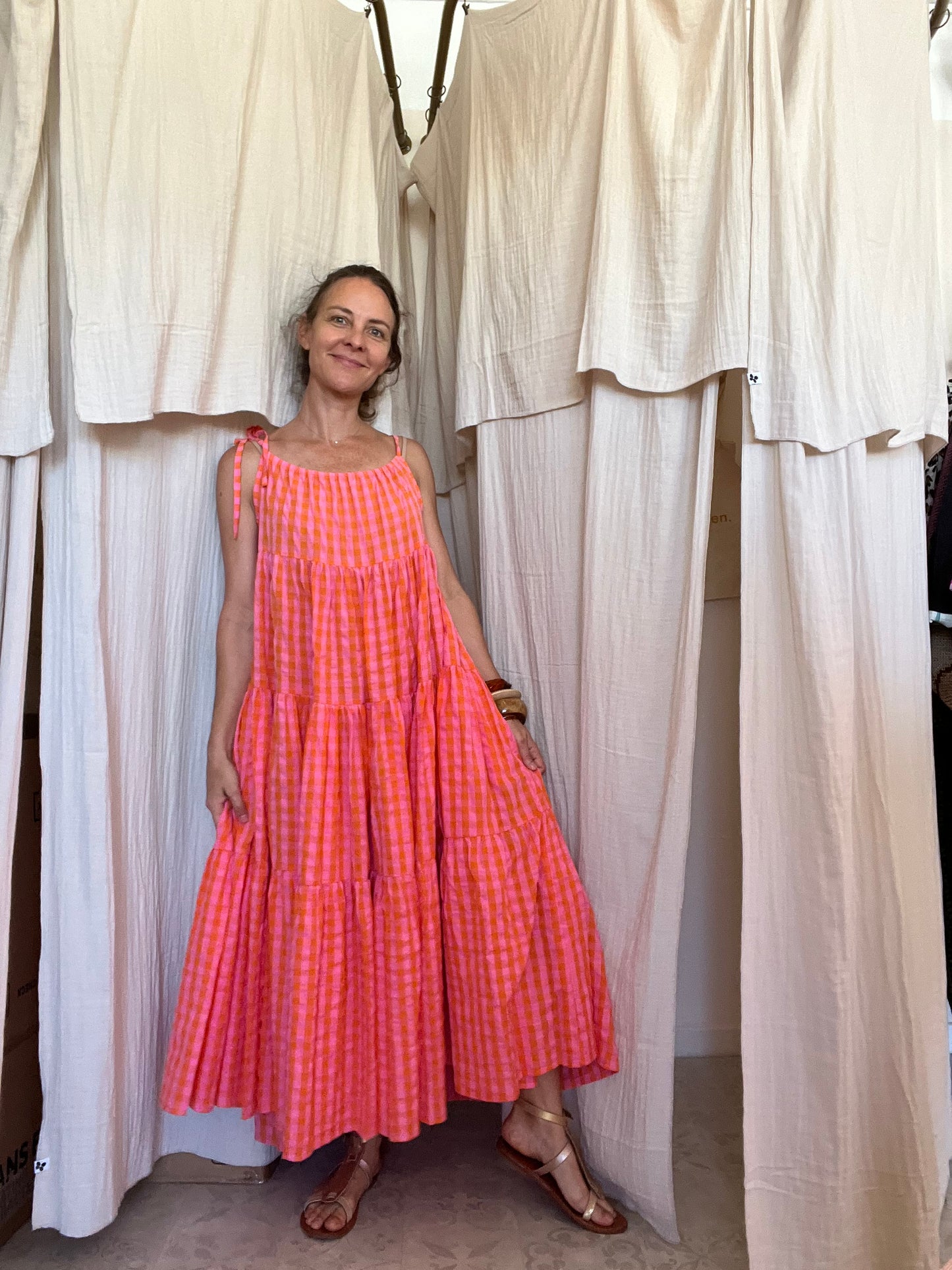 Robe Denise longue seersucker 🩷🧡