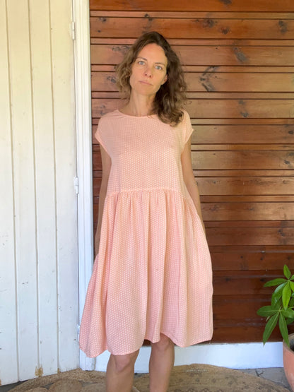 Robe Victoria viscose nude à pois