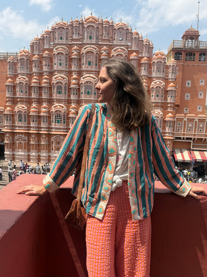 🩵🧡🐆Veste Cléo Léo courte