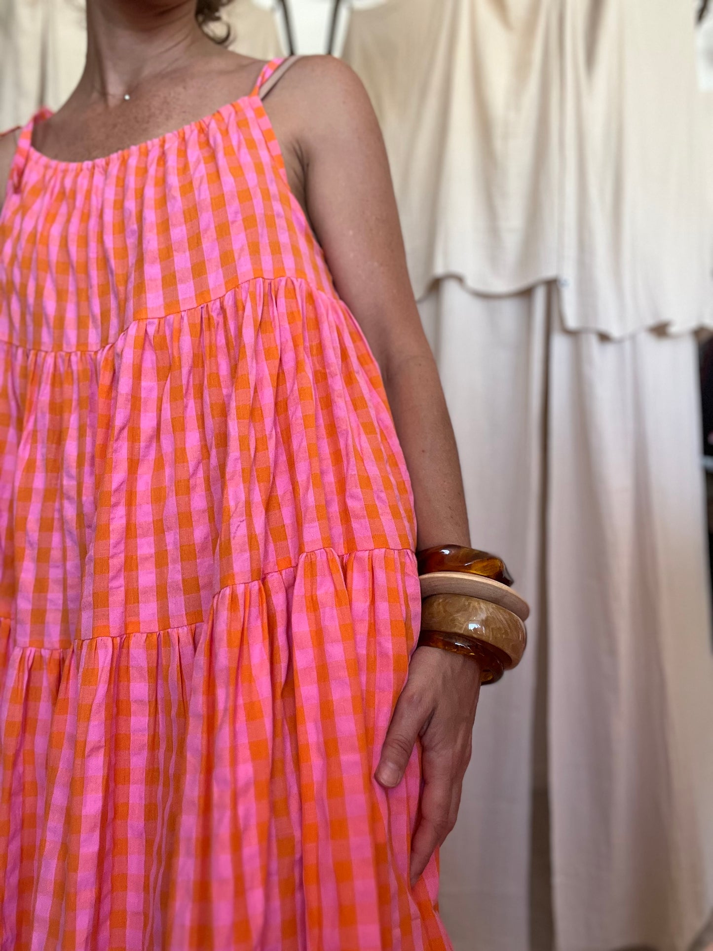 Robe Denise longue seersucker 🩷🧡