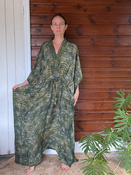 Robe caftan Azna Green