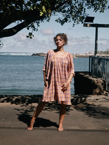 Robe Playa courte madras double gaze