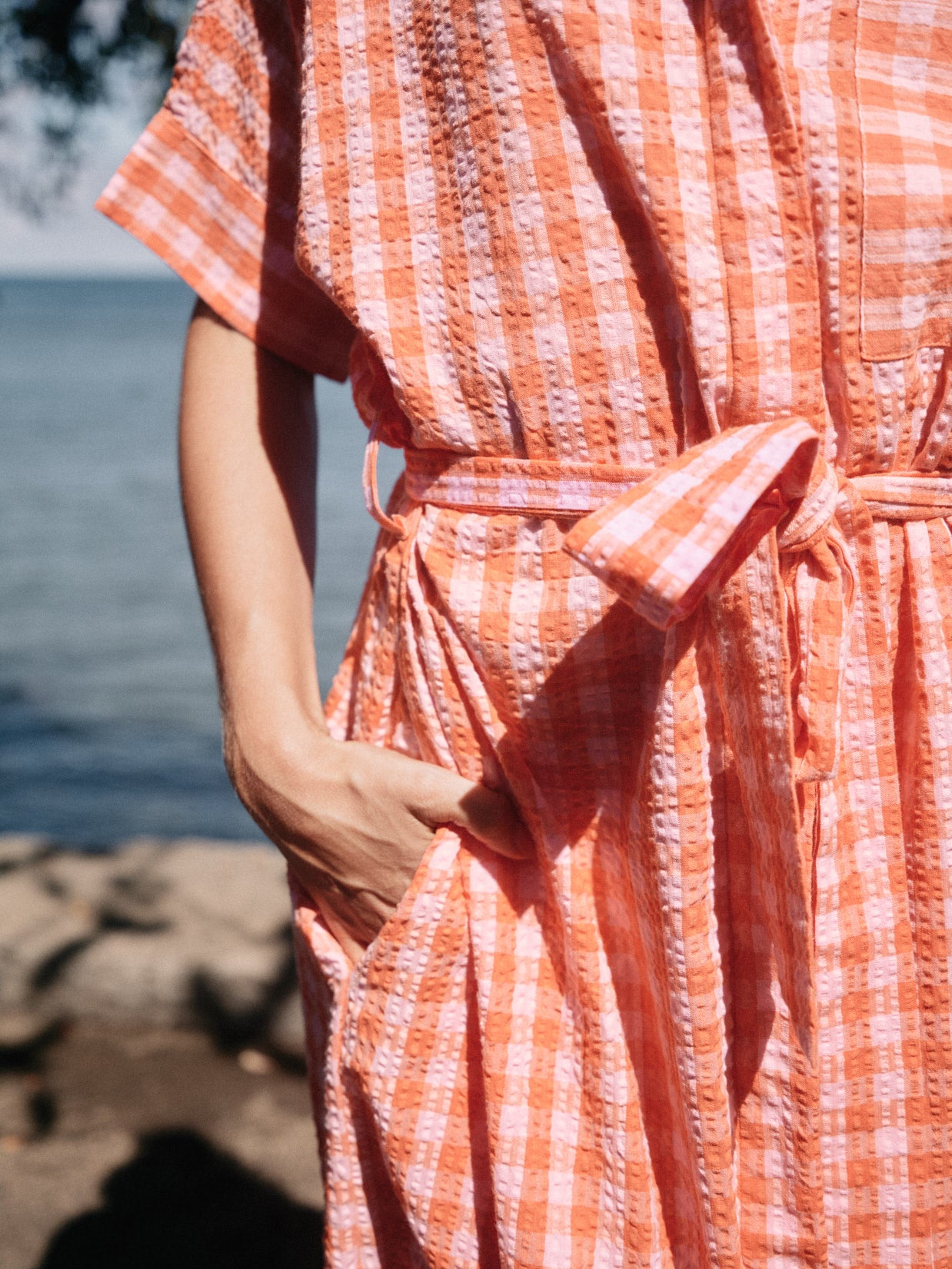 Robe Jacqueline longue Lila/corail