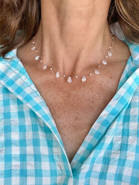 Collier gouttes pierre de lune 🤍